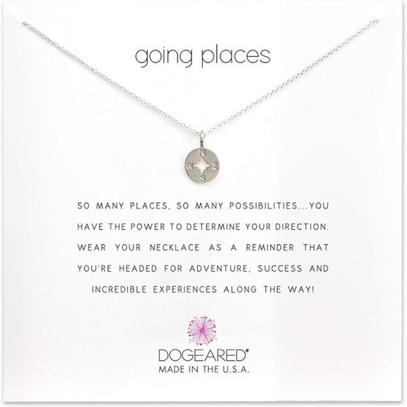 Dogeared Women's Going Places Compass Necklace Sterling Silver  16"-18" New - Picture 1 of 2